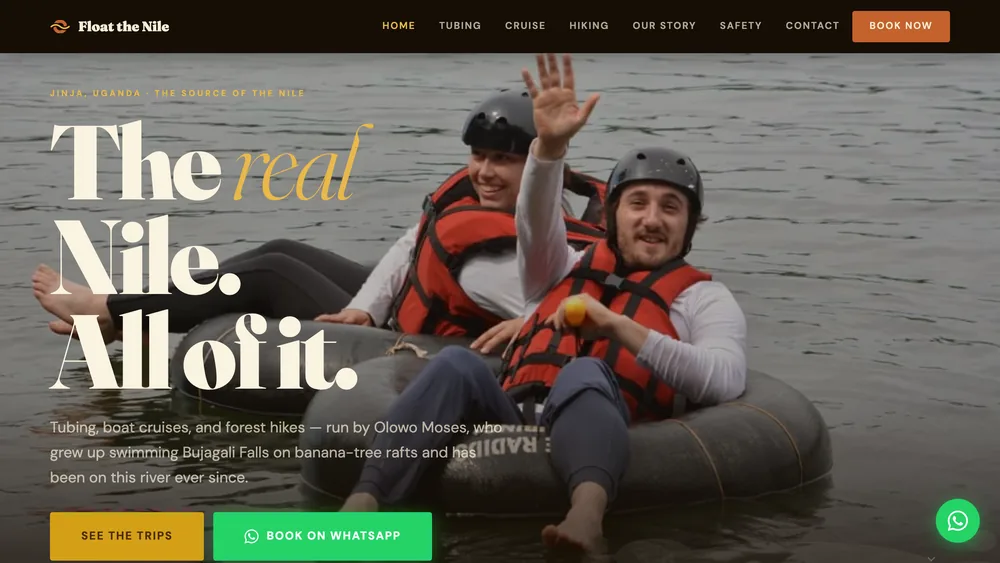 Float the Nile — booking site for a Nile rafting and tubing operator.